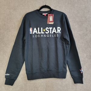 NBA All Star Mitchell & Ness Men's Crew fleece black los angeles all star SZ S p